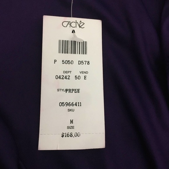 NEW Cache Women's One Shoulder Stretch Sz Medium Purple Green Mini Dress - Picture 3 of 6